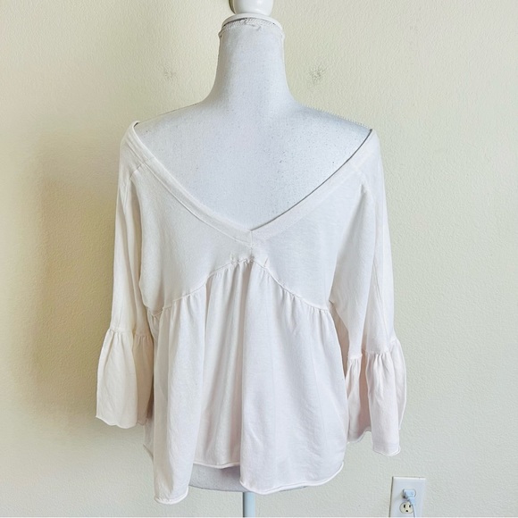 Free People White Sweet Little Tee Button Up Blouse - Picture 2 of 13